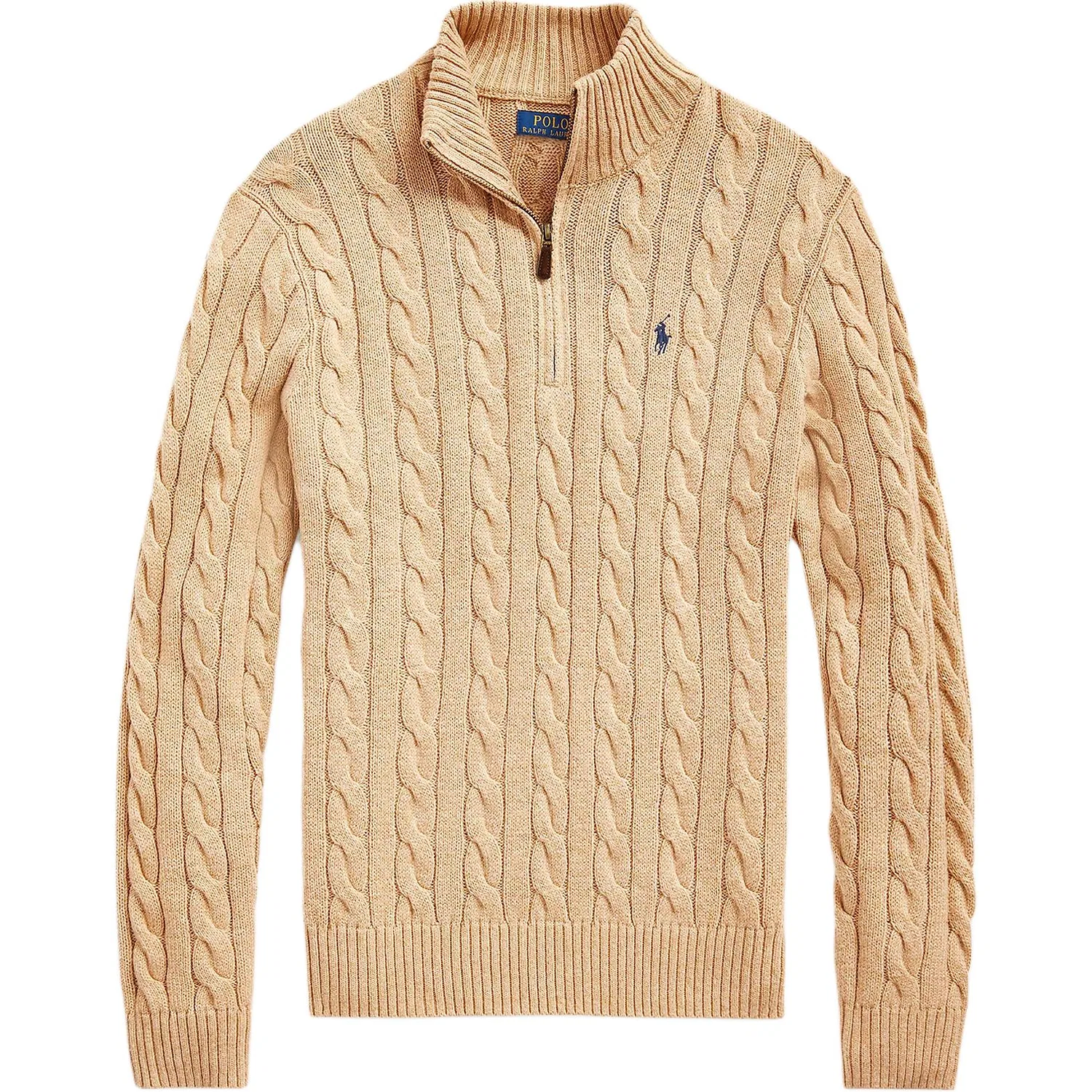 Свитер с застежкой-молнией cable-knit Polo Ralph Lauren, Camel Mei Lang Day