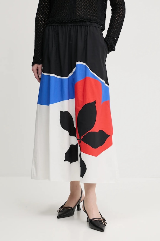 

Хлопковая юбка FLOR ONDAS_LACROIX Desigual, черный