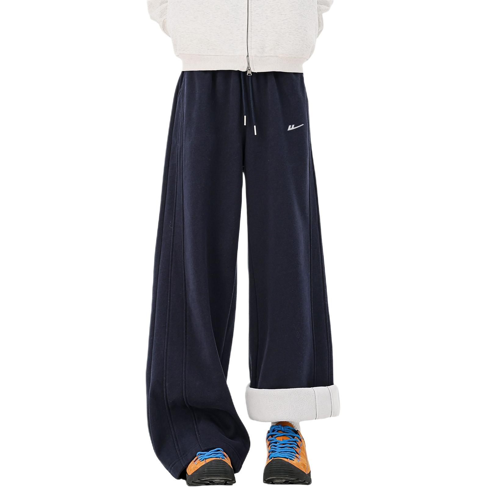 

Повседневные брюки Unisex утепленные с флисовой подкладкой прямого кроя WARRIOR, темно-синий[free diy brand merch]