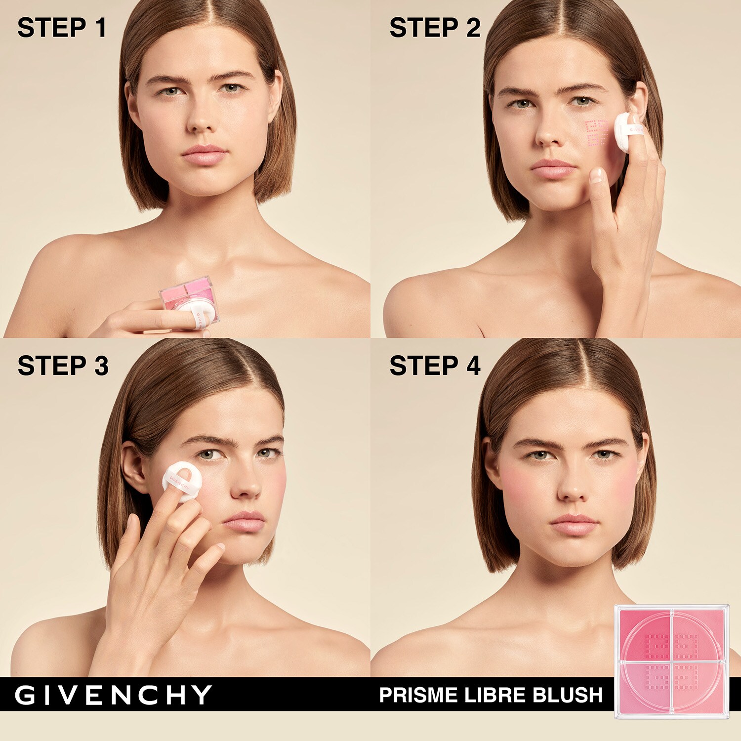 Румяна в 4 оттенках Prisme Libre Blush Givenchy, N°03 Voile Corail (6 g) — фото 2