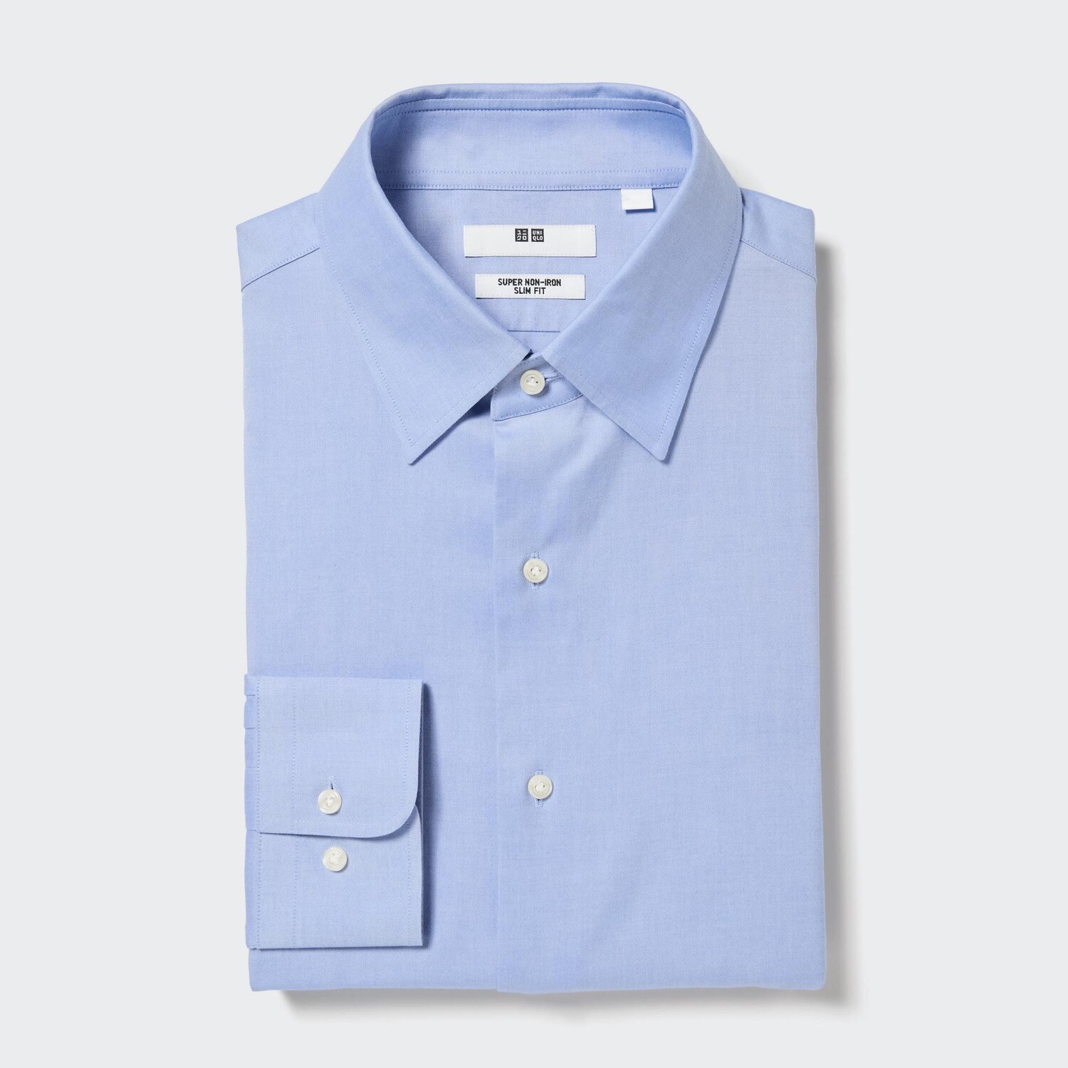 

Рубашка UNIQLO Super Non-iron узкого кроя, светло-синий