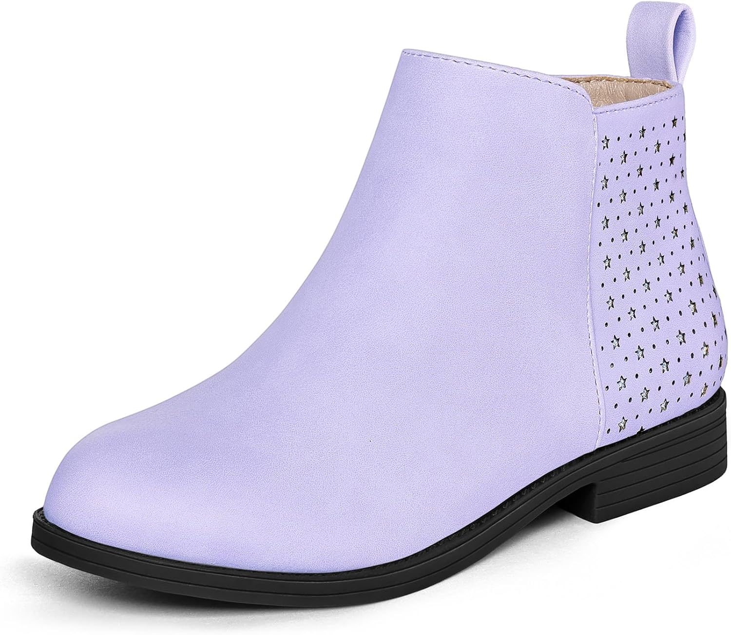 

Девочковые ботильоны K KomForme с низким каблуком и боковой молнией для малышей/детей младшего и старшего возраста, Purple Nubuck