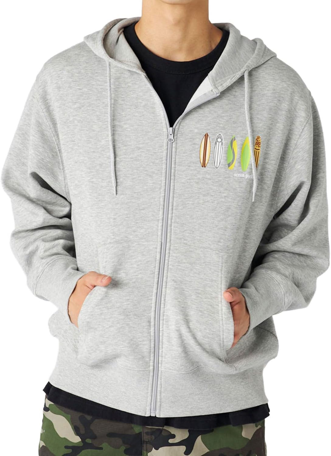 

Мужская толстовка Ocean Pacific 535019 с рисунком доски для серфинга, серый