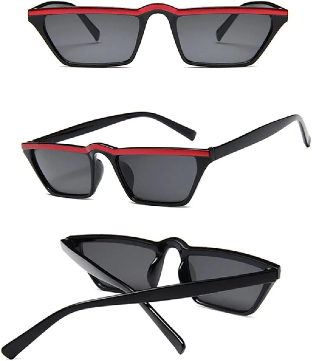 

Ретро маленькие солнцезащитные очки для женщин "кошачий глаз" Солнцезащитные очки для мужчин Винтажная мода Крутые оттенки Красный Желтый SZVVBKK, Redblack Grey