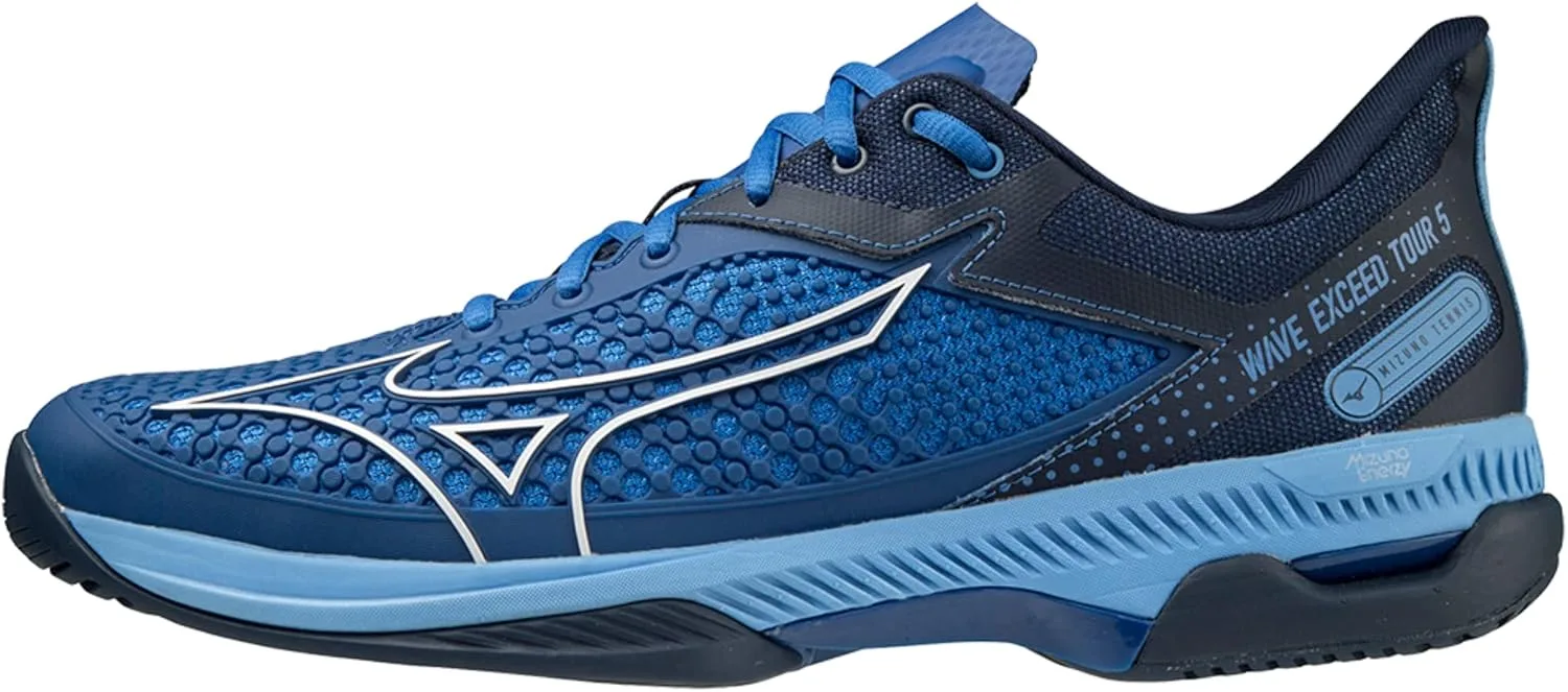 Мужские теннисные кроссовки Mizuno Wave Exceed Tour 5 Ac, белый/синий — фото 2