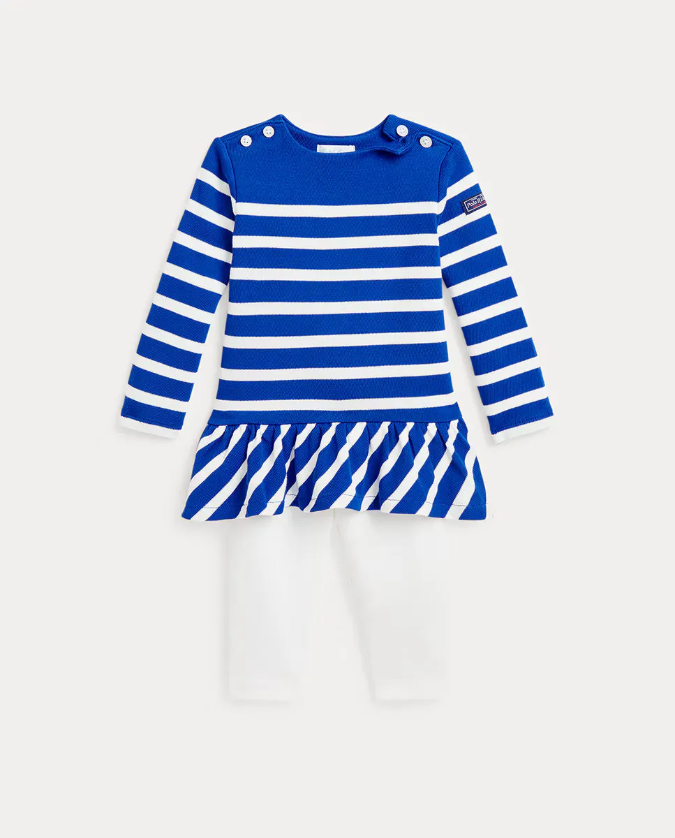 

Набор из двух частей из хлопка для девочек Polo Ralph Lauren, синий