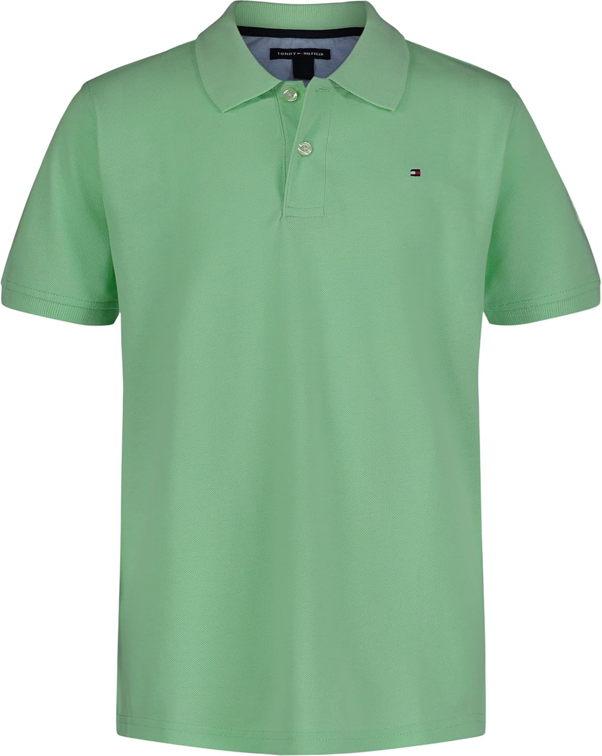 

Рубашка-поло Tommy Hilfiger Ivy с короткими рукавами для мальчиков, застежка на пуговицы, мягкая и удобная, Green Ash