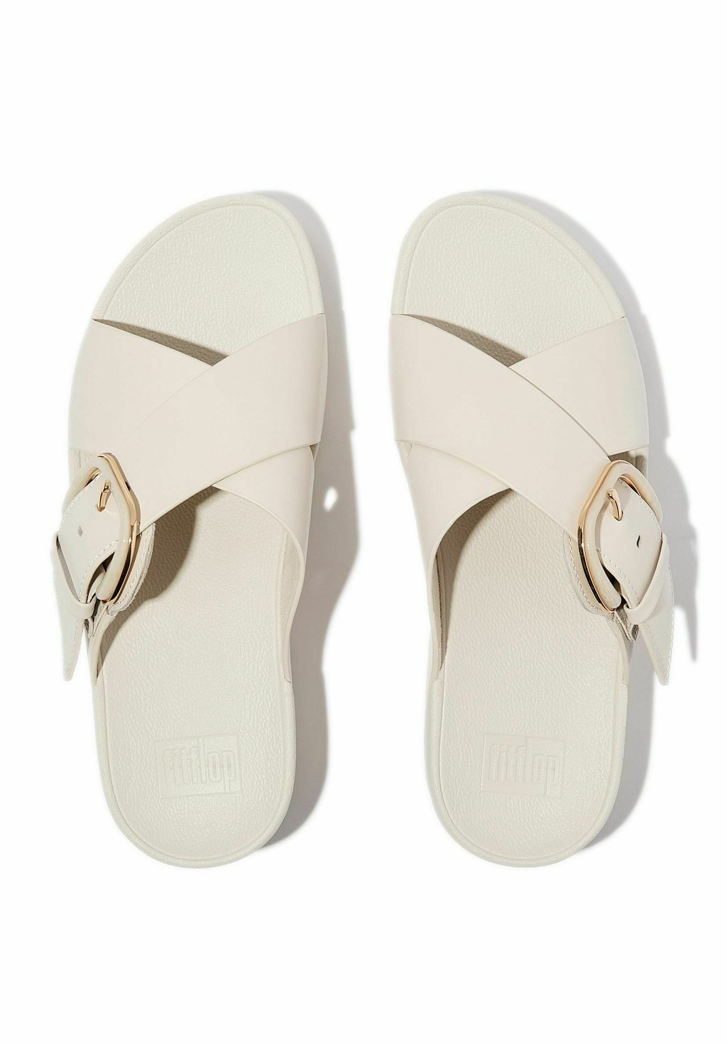 Мюли на каблуке LULU RESIN-BUCKLE CROSS FitFlop, кремовый — фото 3