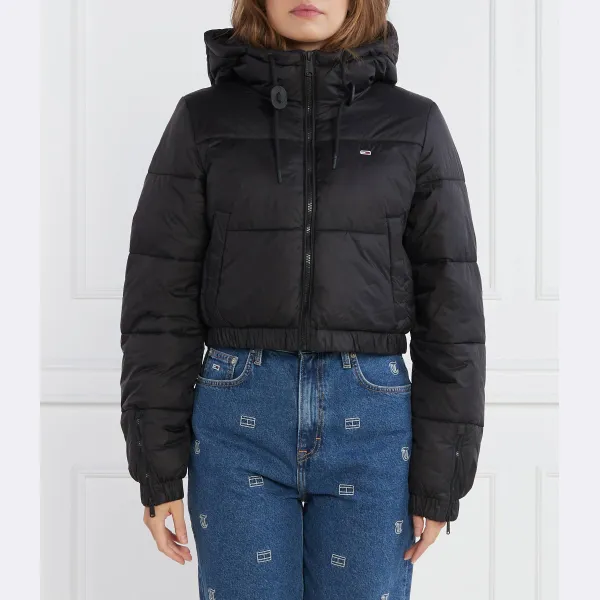 

Укороченная дутая куртка Tjw из crp с капюшоном Tommy Hilfiger, черный