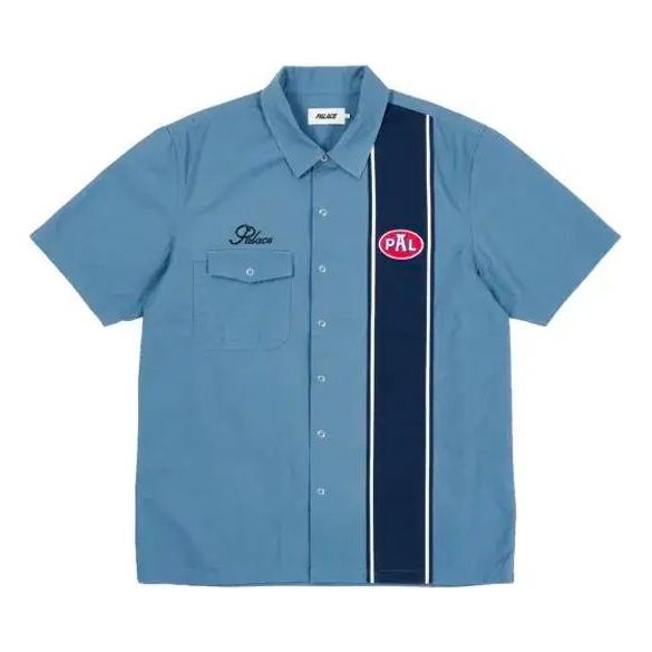 

Рубашка PALACE GASSY SHIRT BLUE Colorblock Pocket Embroidered Logo Unisex, синий