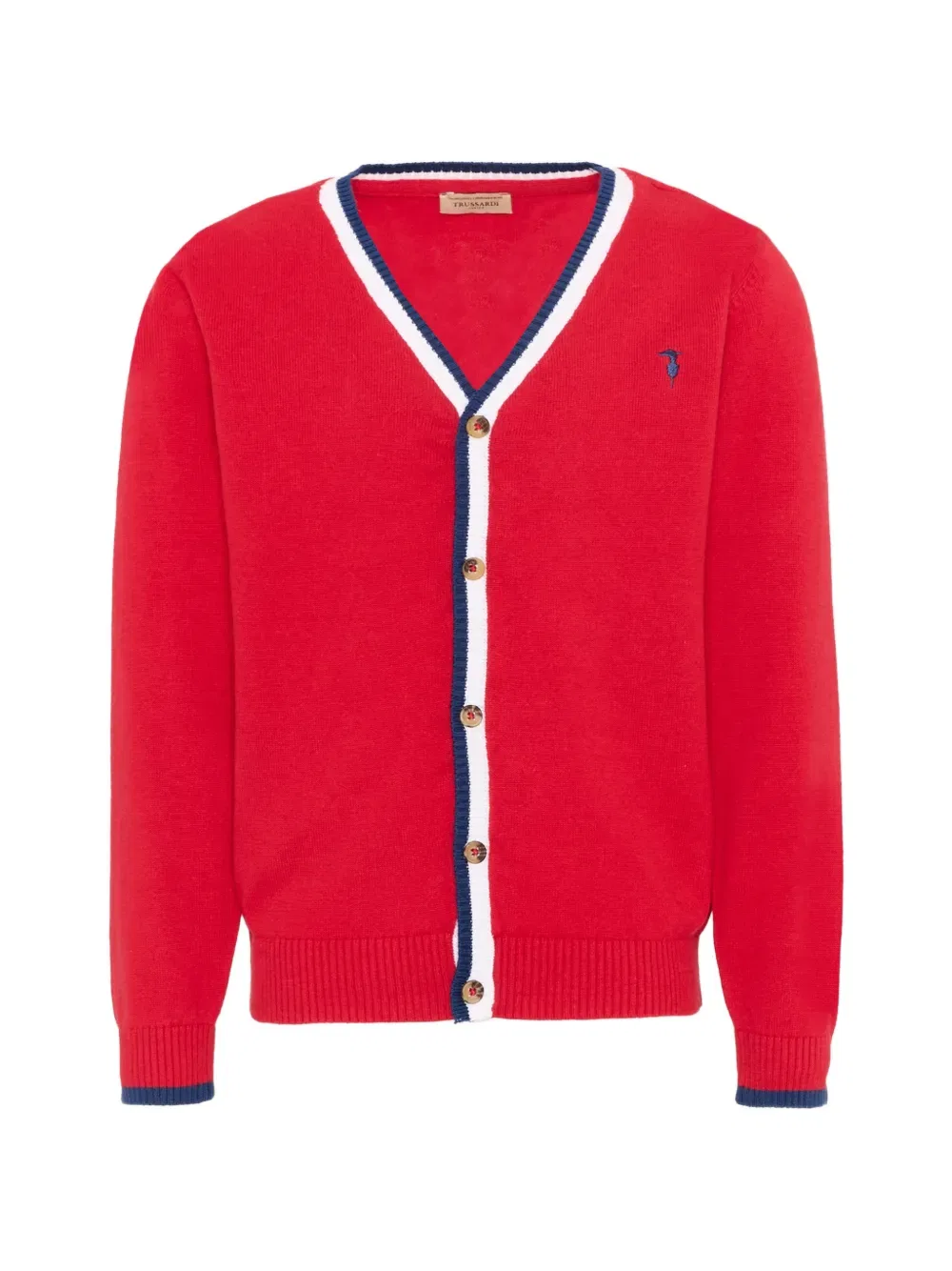Кардиган с V-образным вырезом Trussardi Junior, красный