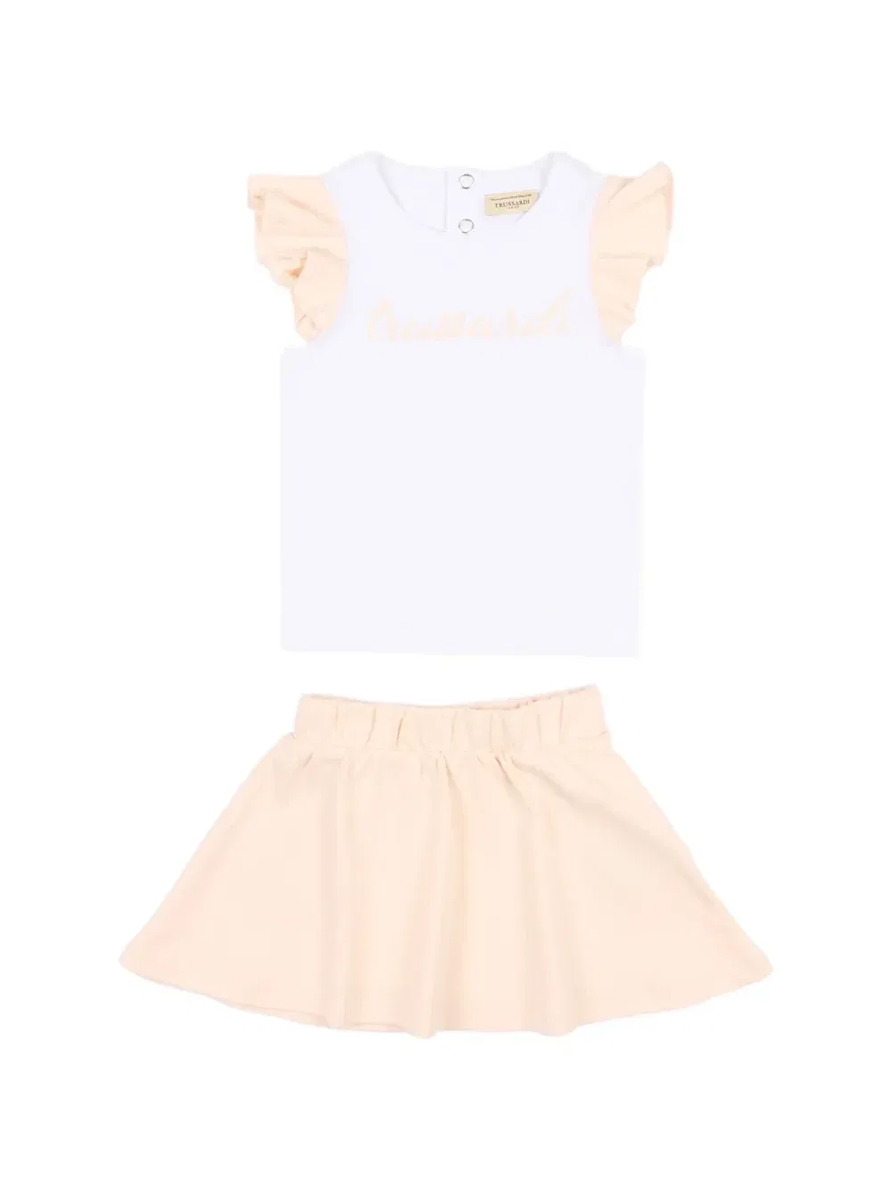 Комплект с юбкой с оборками Trussardi Junior, белый