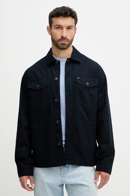 

Хлопковая рубашка-куртка Tommy Hilfiger, темно-синий