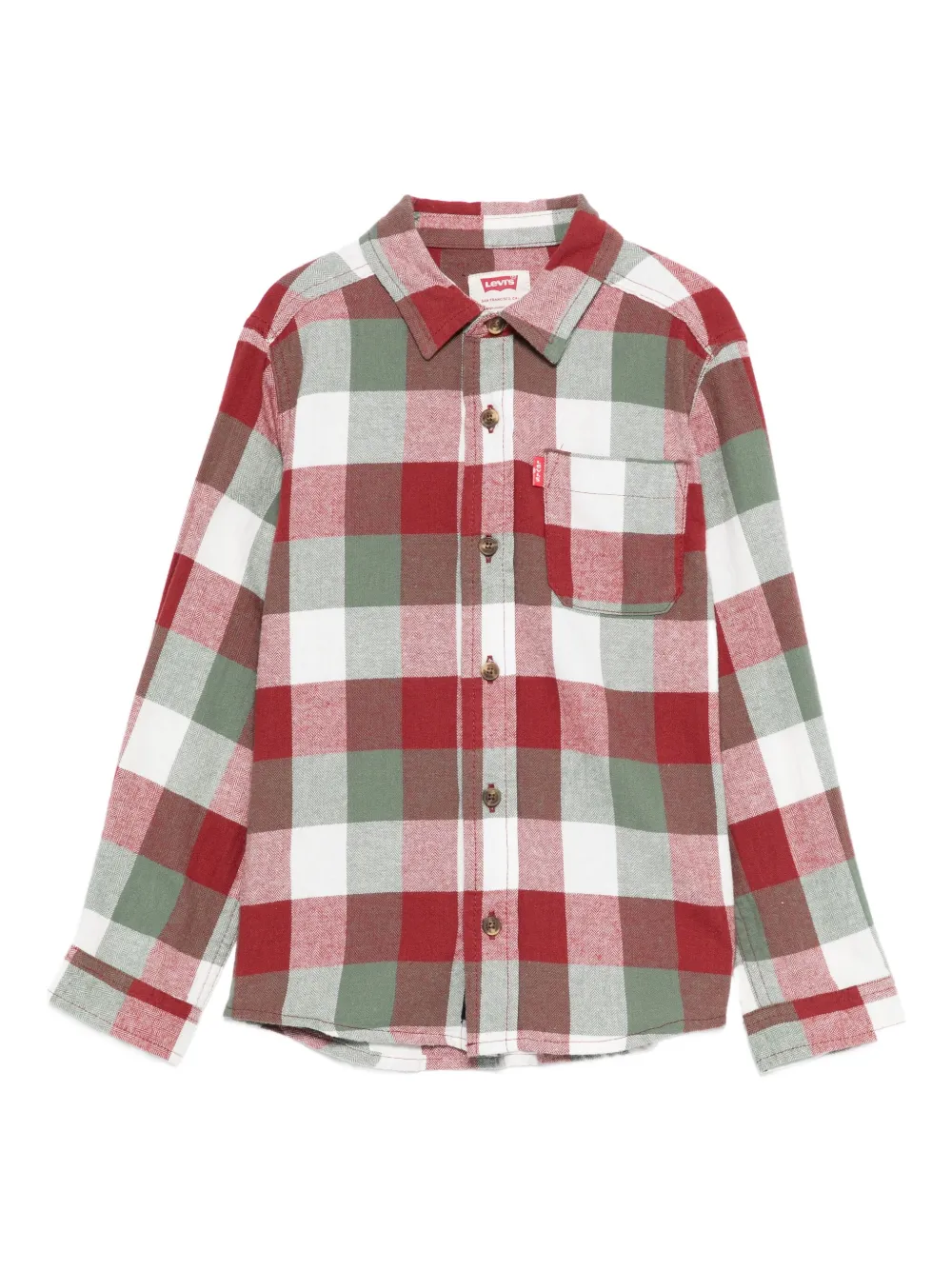 

Рубашка в клетку на пуговицах Levi's Kids, красный