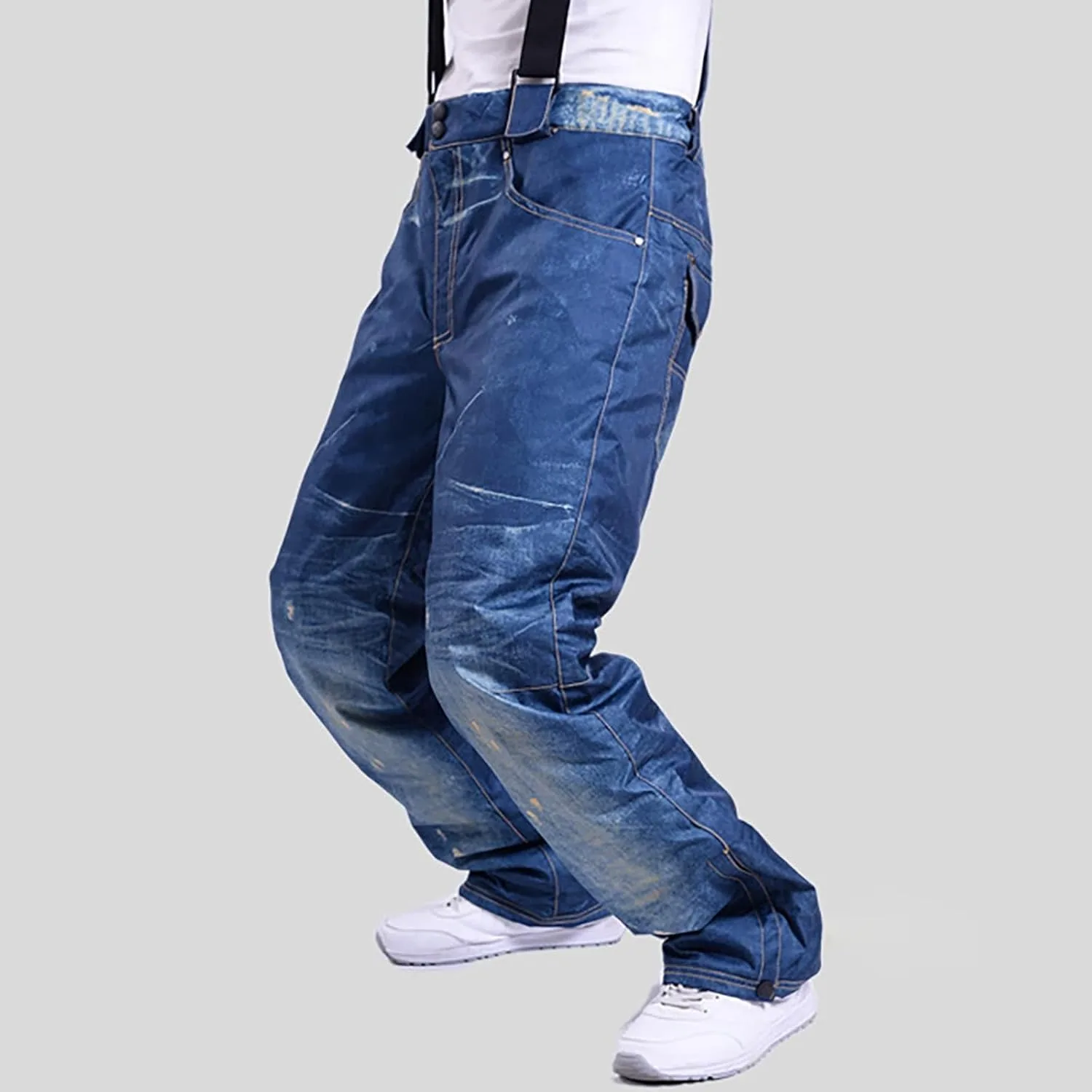 Утепленные брюки-комбинезон для мужчин Denim Ski Pants Waterproof — фото 3