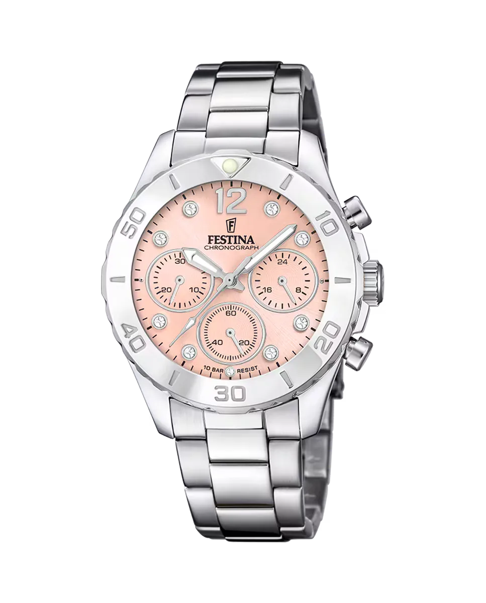 

F20603/7 Женские часы Boyfriend из серебряной стали Festina, серебряный