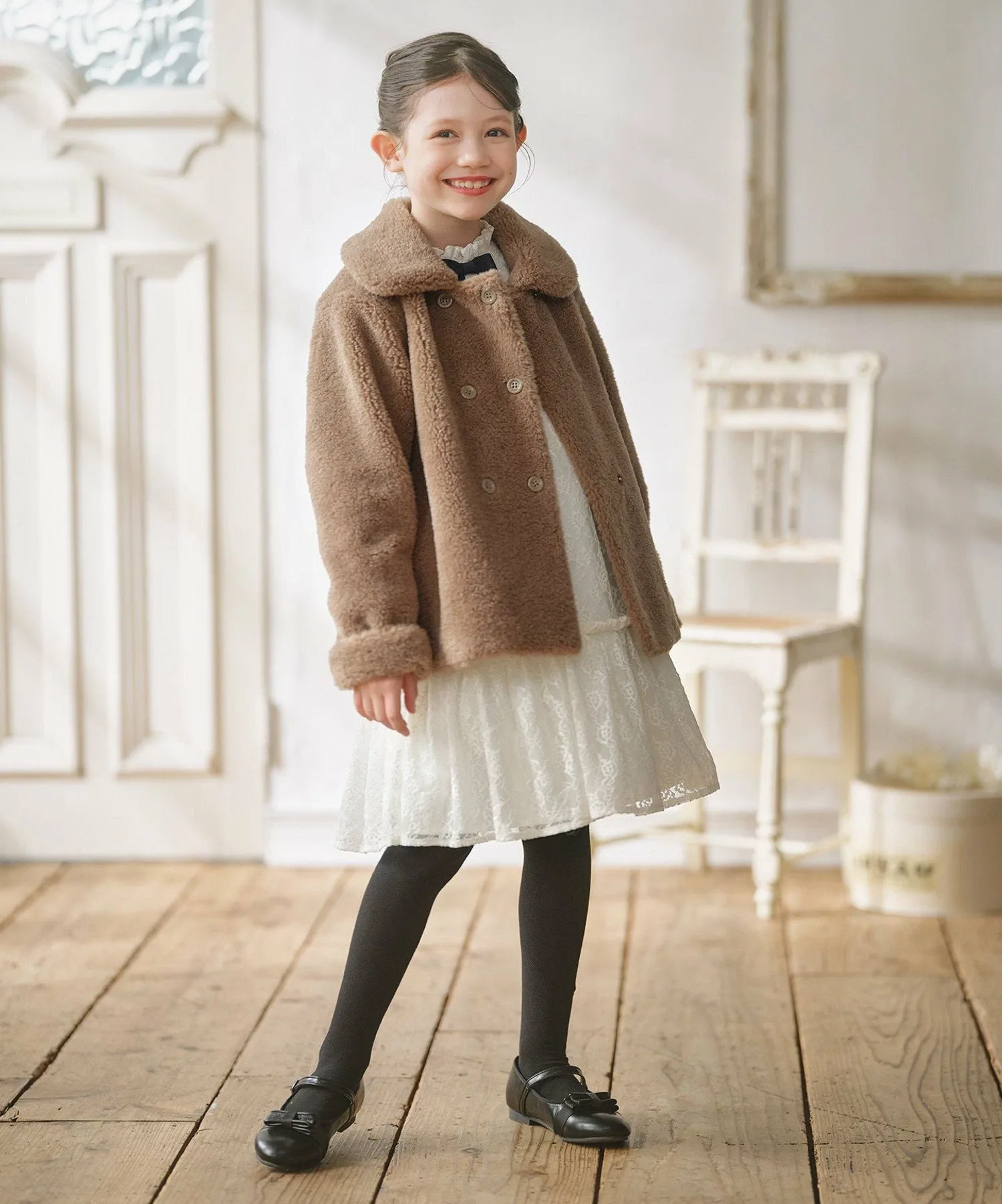Снежное кружевное платье Suite Kids, цвет Off-White [002] — фото 3