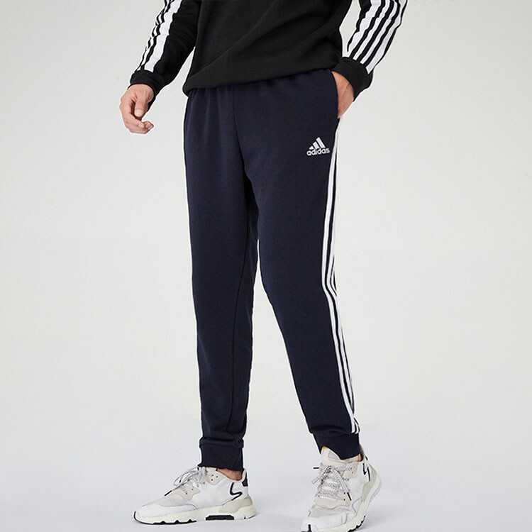 Трикотажные спортивные штаны мужские Синие/Черные Adidas, синий/черный — фото 4