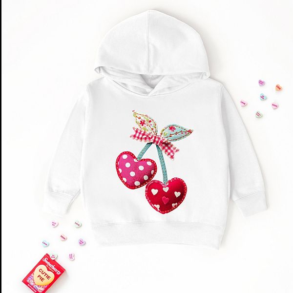 Толстовка с капюшоном для малышей Cherry hearts patchwork print The Juniper Shop, Pink — фото 2