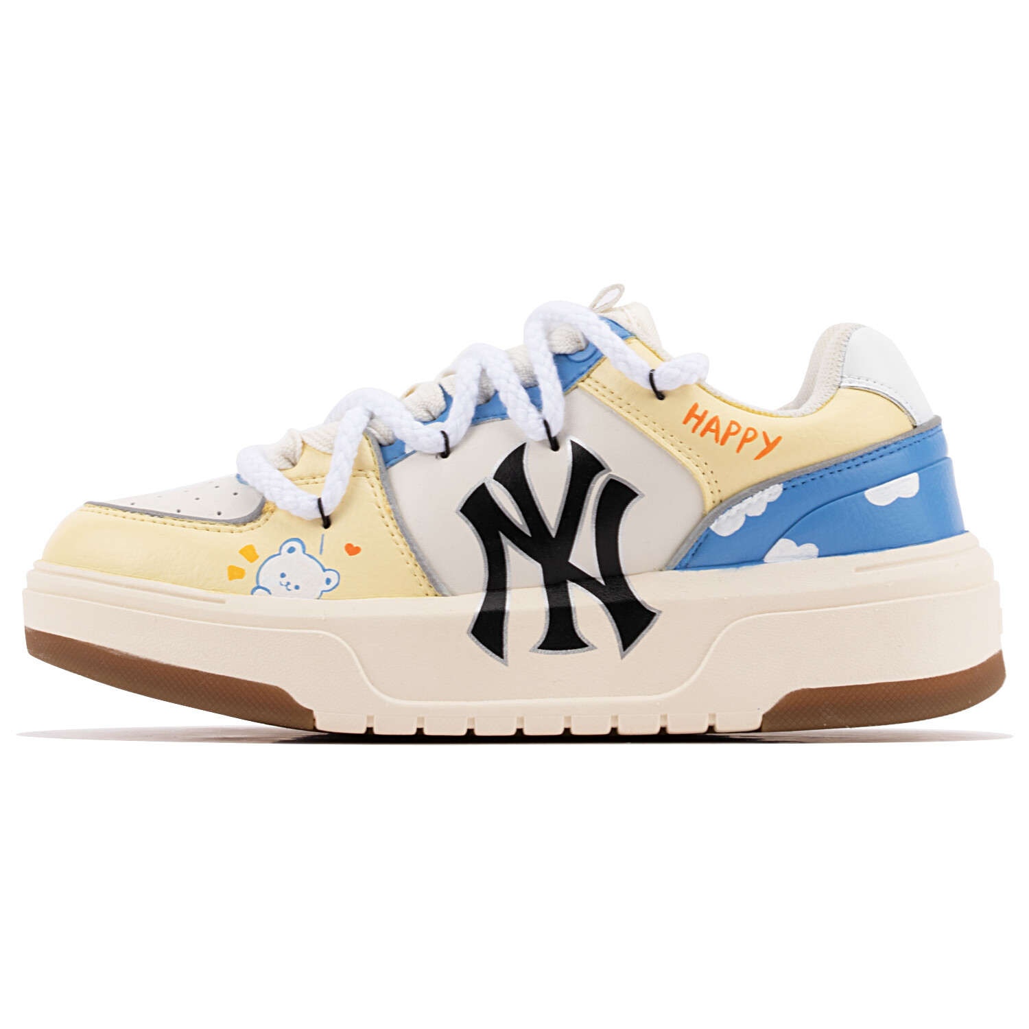 

Кроссовки MLB Chunky Liner Skateboarding Shoes Unisex Low-top Yellow/blue/white, черный/серо-синий