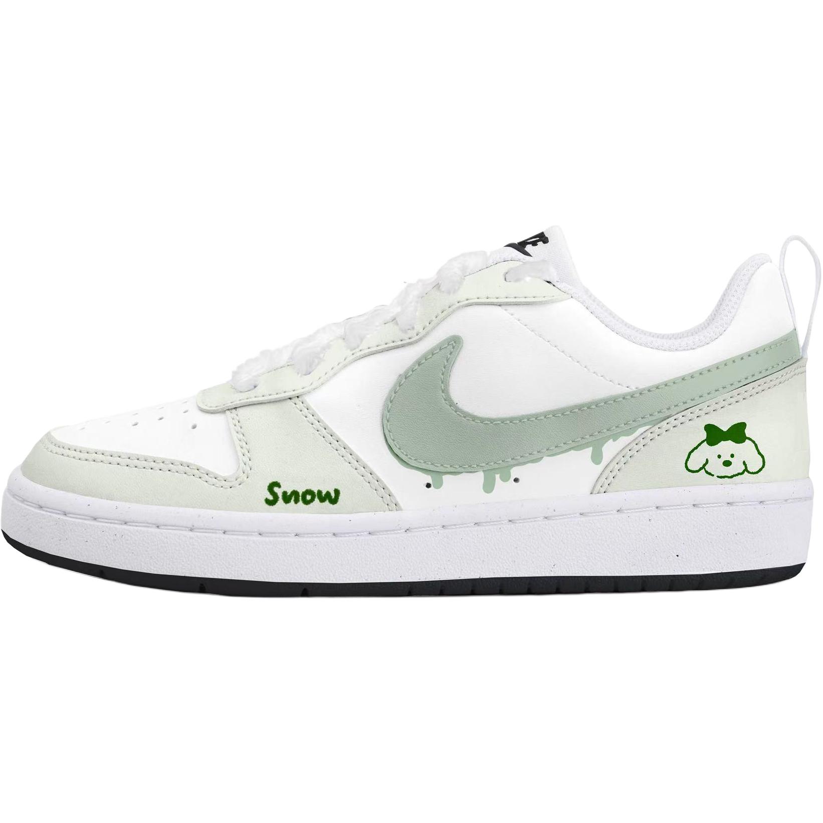 

Nike Court Borough Low top Kids' Skateboarding Shoes White Green Teenagers