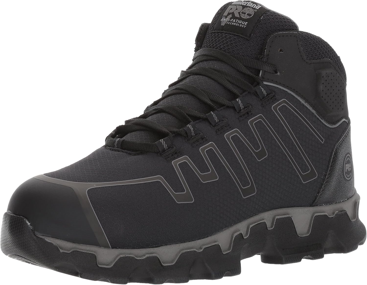 

Timberland PRO мужские промышленные спортивные рабочие ботинки Powertrain Sport Mid Alloy Safety Toe, Black/Grey V1