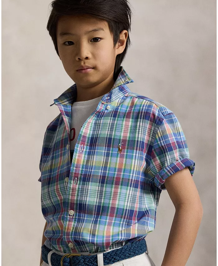 

Рубашка с коротким рукавом в клетку Big Boys Polo Ralph Lauren, мультиколор