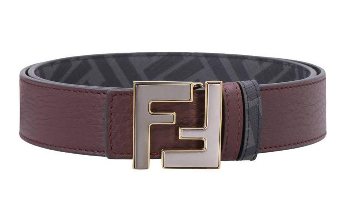 

FENDI Ремень с реверсивной пряжкой и логотипом, Burgundy