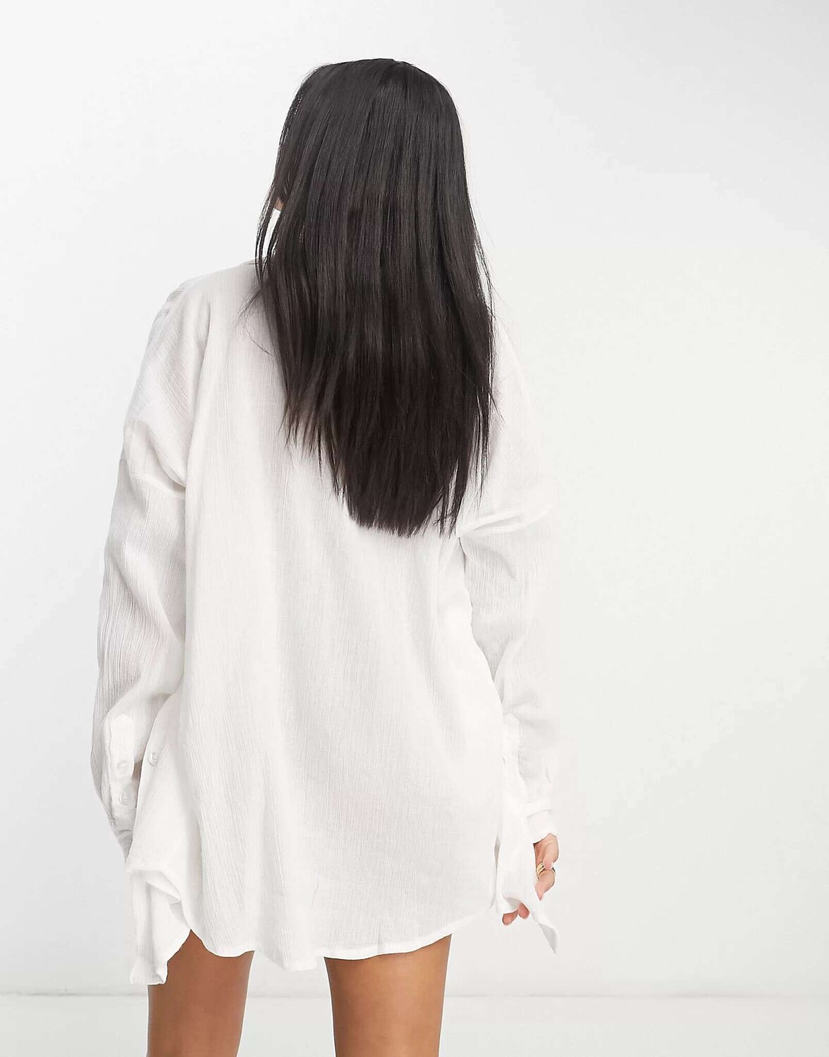 Белая жатая пляжная рубашка ASOS — фото 2