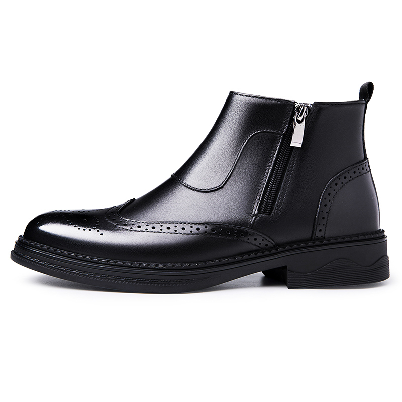 Bull Thunder Мужские черные утепленные ботинки на каблуке 3,5 см, цвет Black Insulated Shoes — фото 2