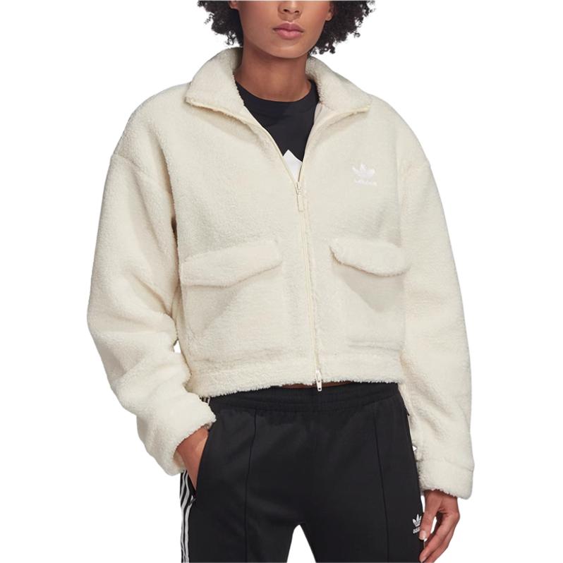 Adidas Originals Тедди куртка бархатная женская белая, White — фото 4