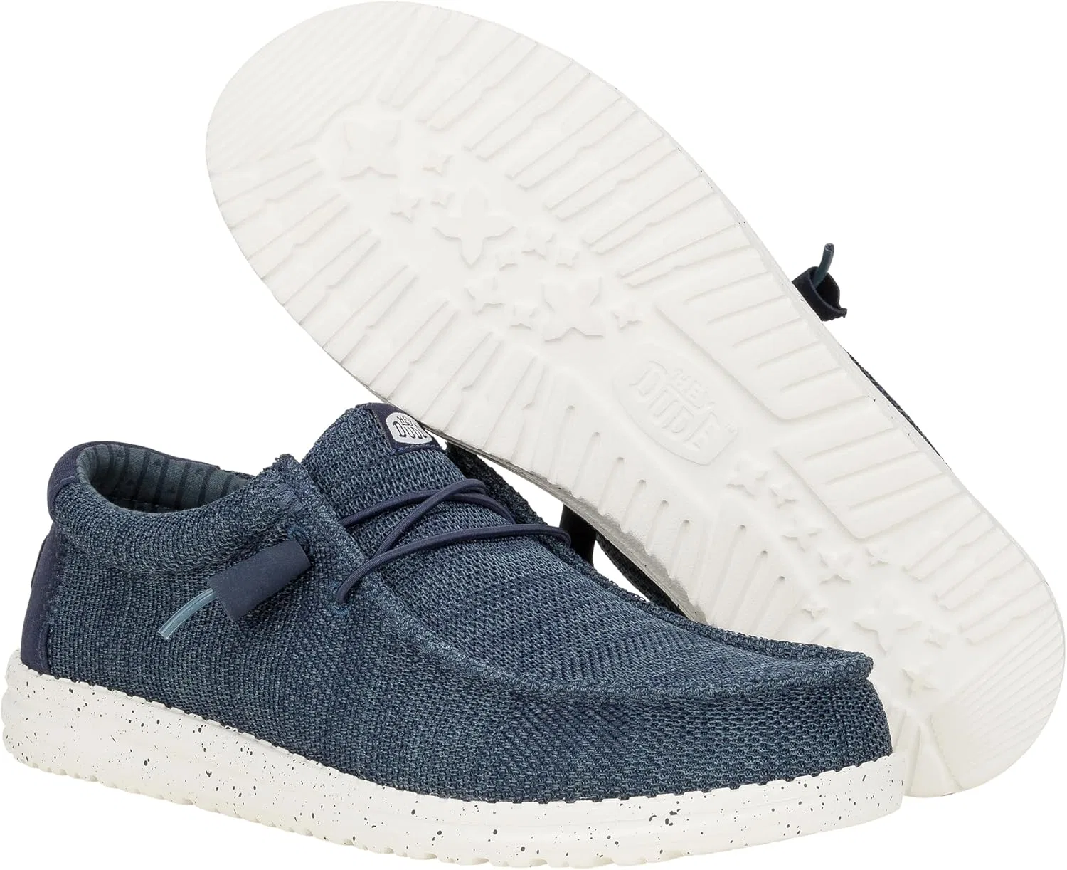 Мужские лоферы HEYDUDE Wally из эластичного флиса, 3-Navy — фото 4