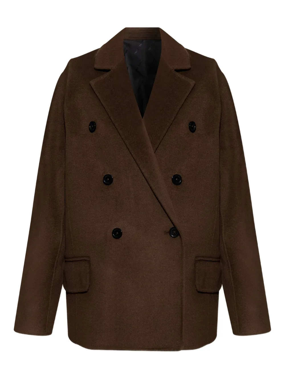 

Двубортный жакет из шерстяной смеси Stand Studio, коричневый