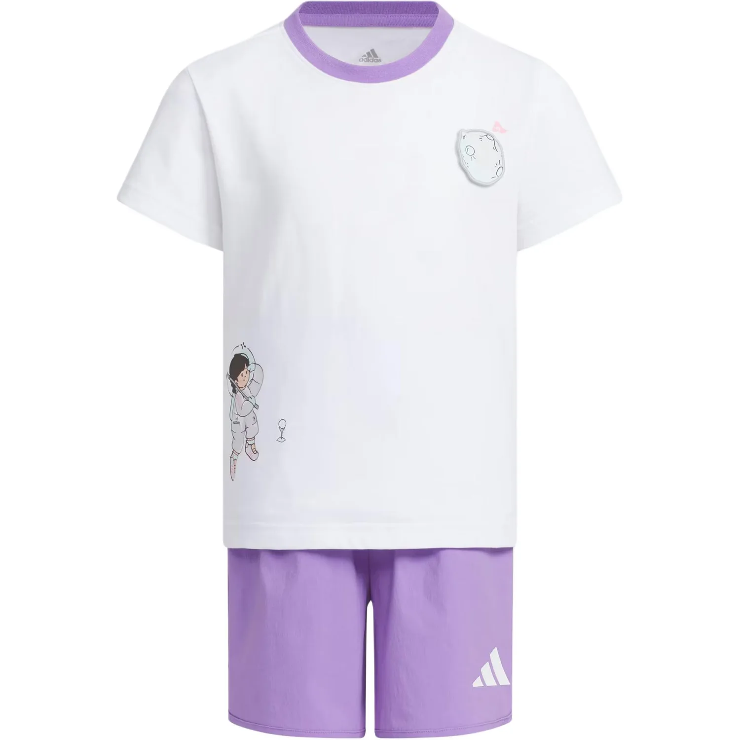 Adidas Спортивный комплект Casual белый/фиолетовый для детей 3-7 лет