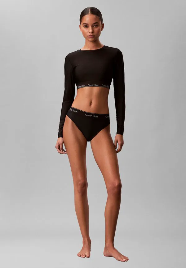 Топ от бикини с изображением эмблемы рашгарда Calvin Klein Swimwear, Black — фото 2
