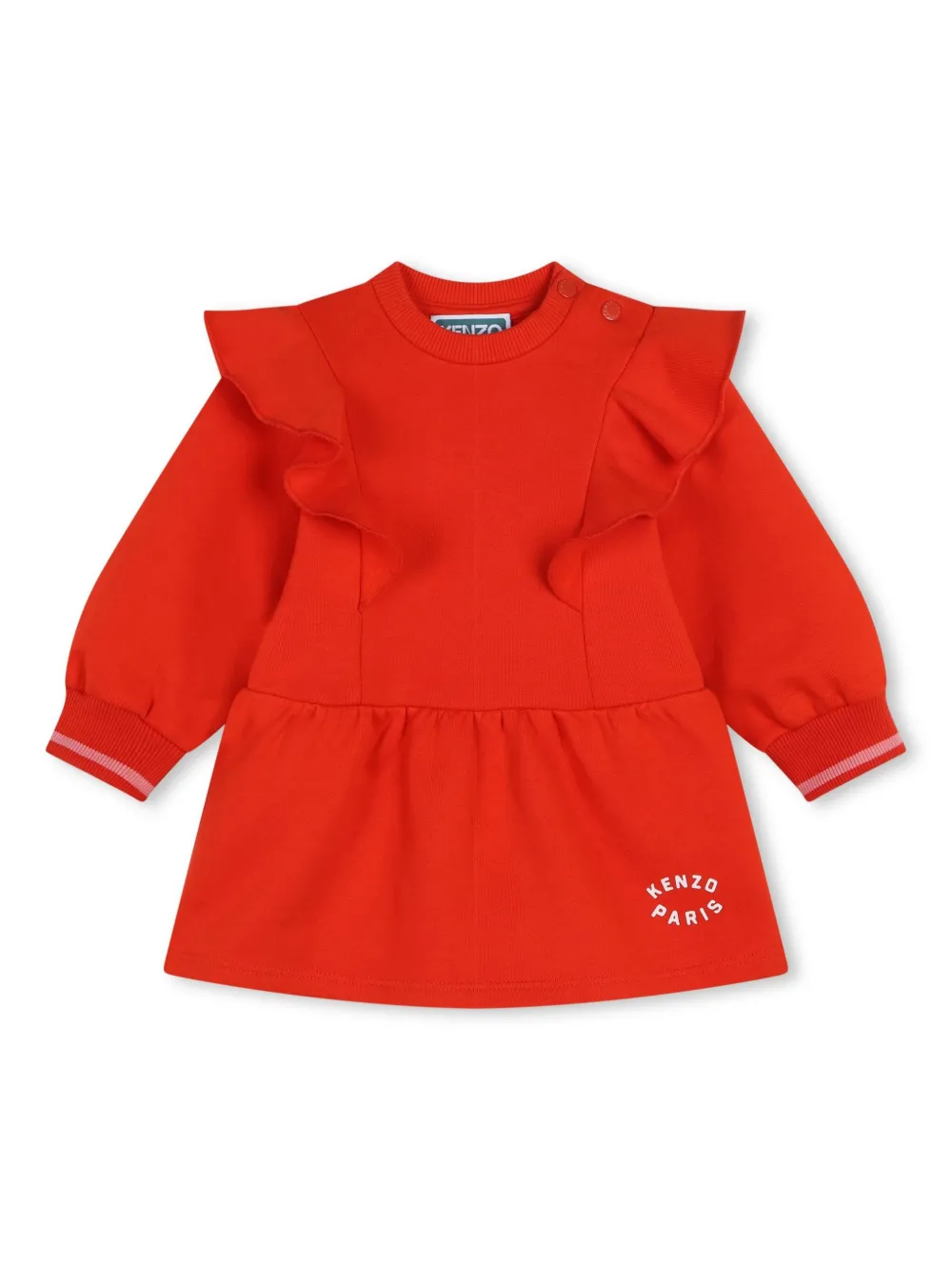 

Платье с оборками Kenzo Kids, красный