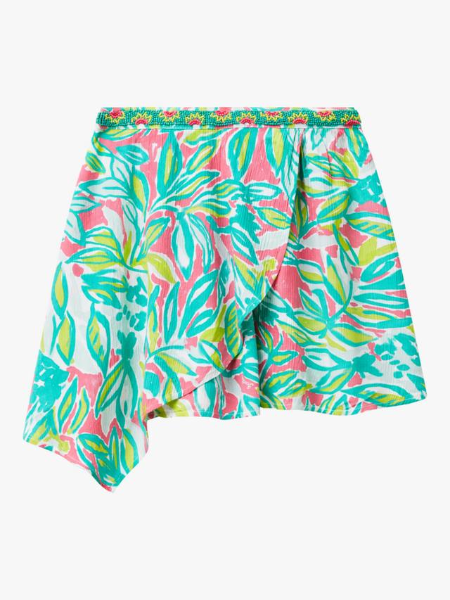 

Асимметричная креповая юбка для детей Benetton, Green/Multi