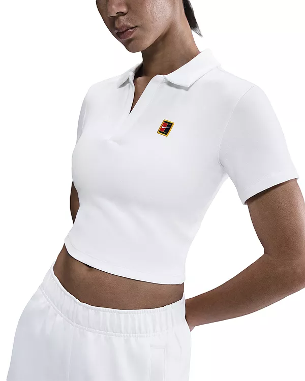 

Укороченный топ-поло с коротким рукавом Nike, белый