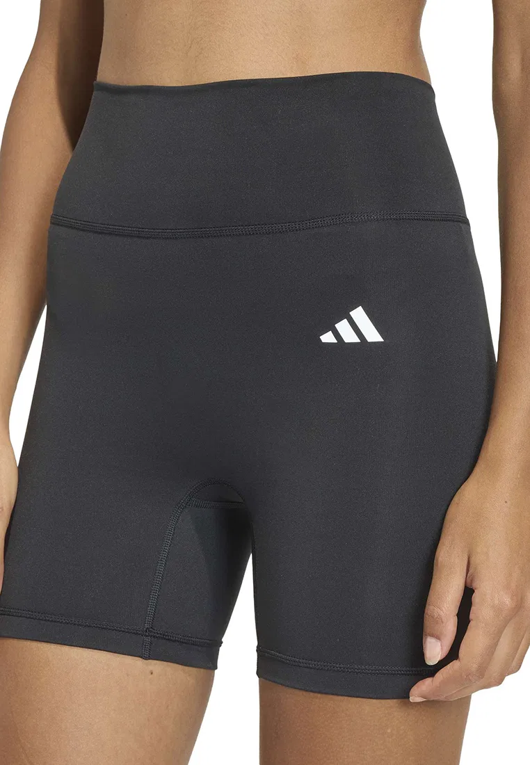 Леггинсы для тренировок, короткие, Optime Essentials Adidas, черный — фото 4