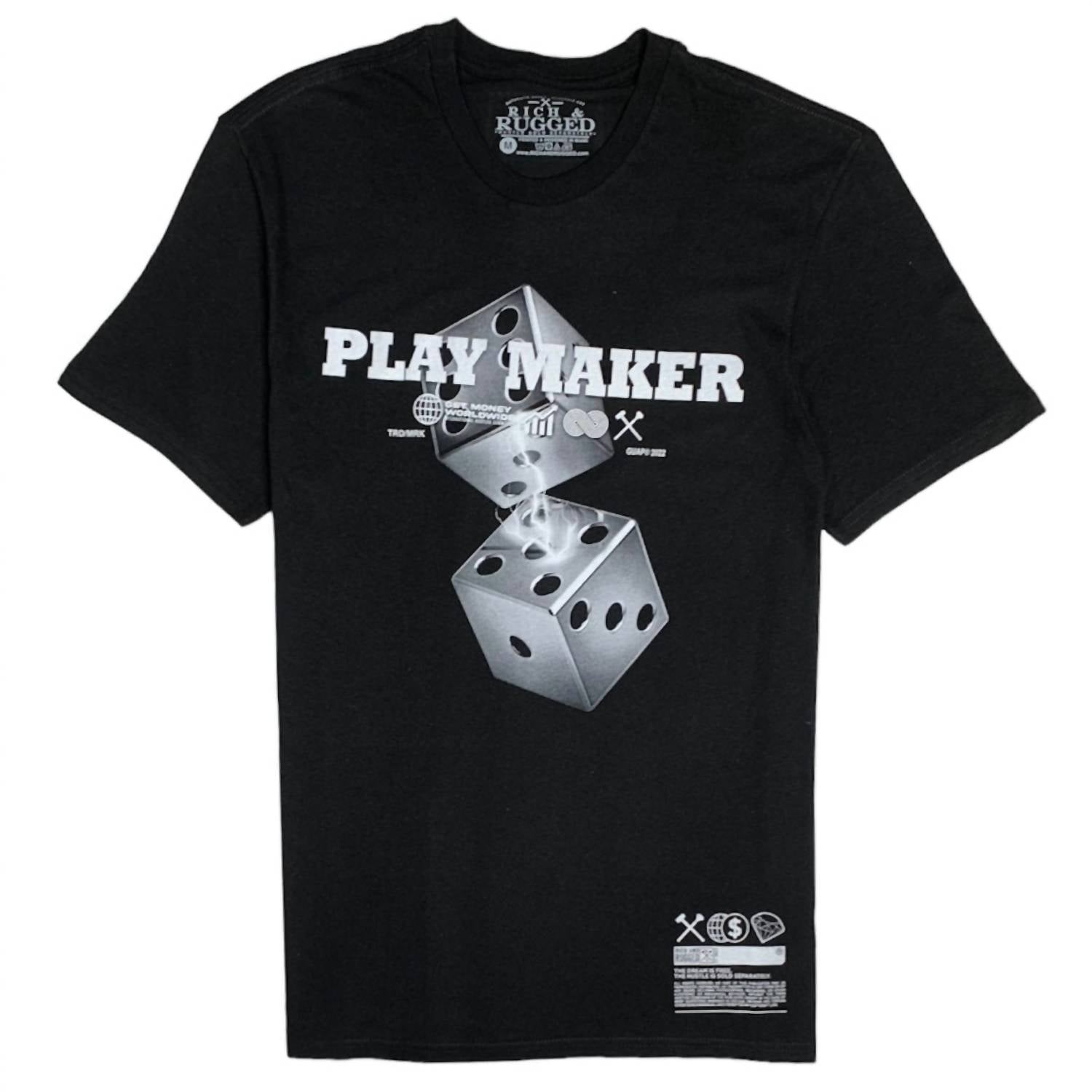 

Футболка мужская Play Maker черного цвета Rich & Rugged Apparel