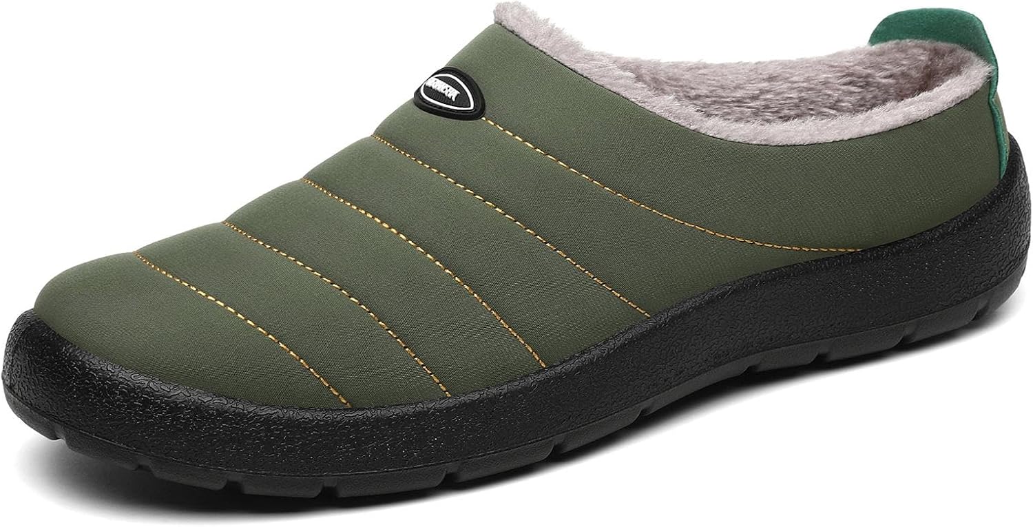 

Домашние тапочки Mishansha для мужчин и женщин, теплые с меховой подкладкой, зимние домашние туфли, удобные для носки дома и на улице, зеленый