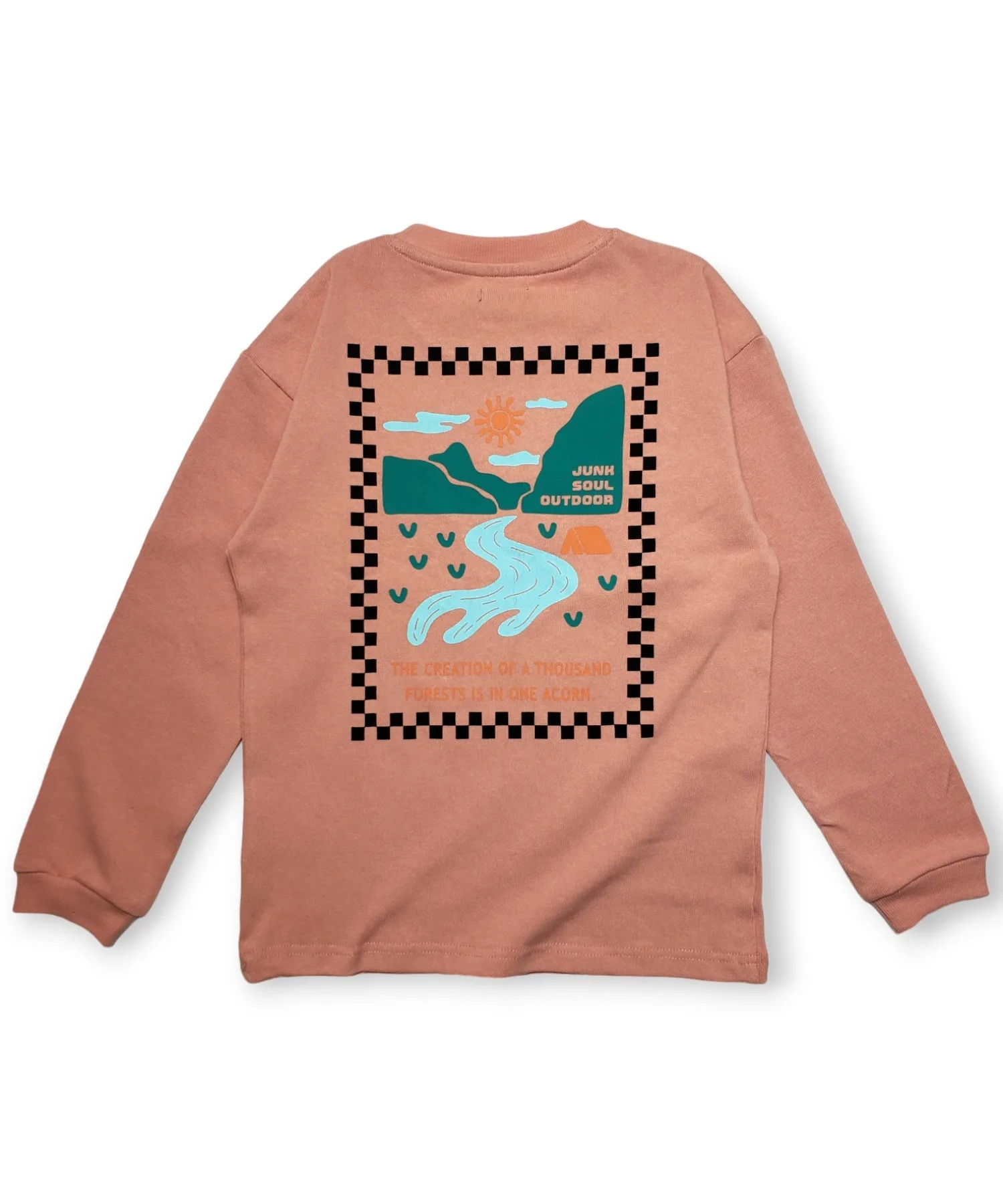 Детская футболка с логотипом JUNKSOUL OUTDOOR, хлопковая, розовая — фото 3