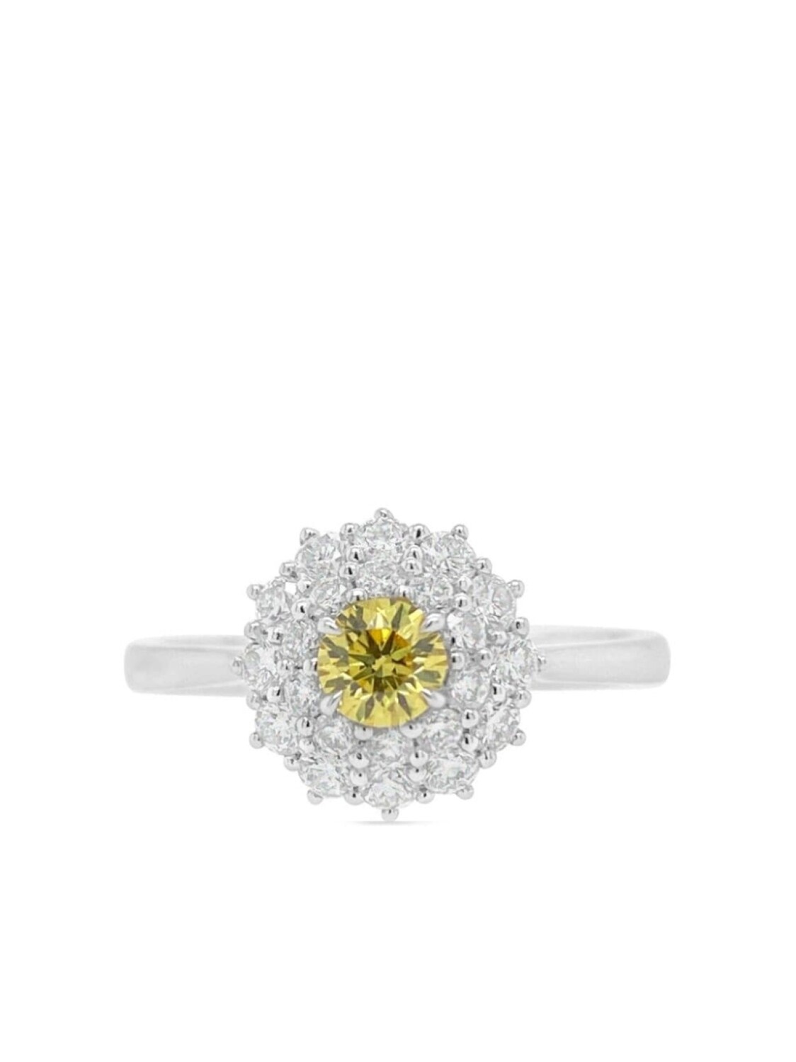 

Платиновое кольцо с белыми и желтыми бриллиантами HYT Jewelry, серебряный