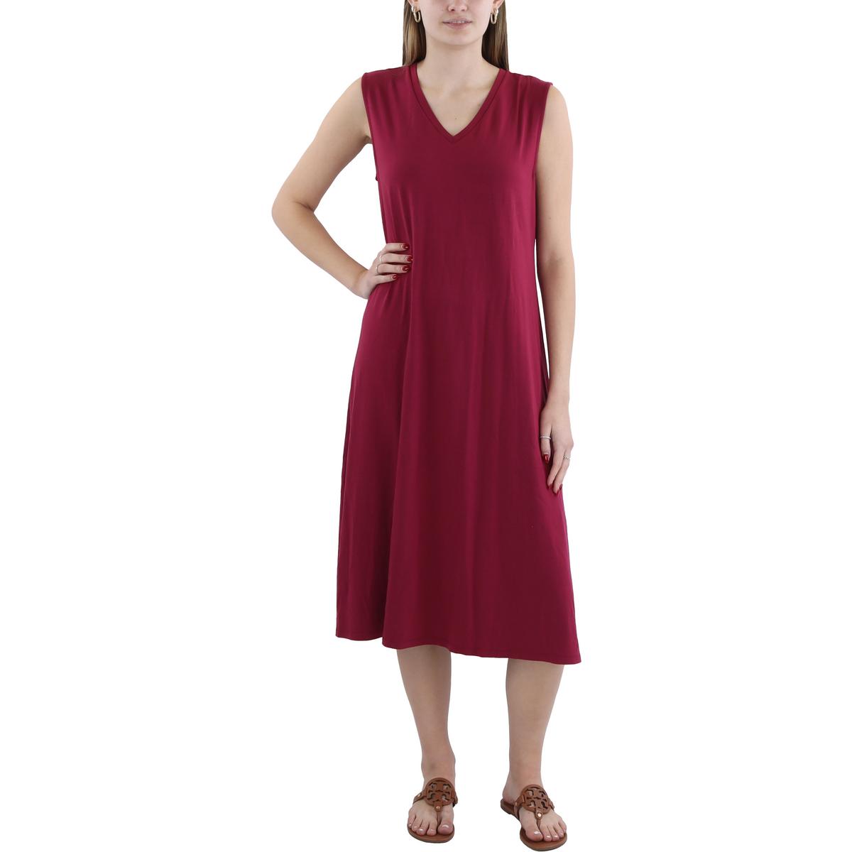 

Плюс Женское Трикотажное Платье Миди Без Рукавов Eileen Fisher, цвет roseberry