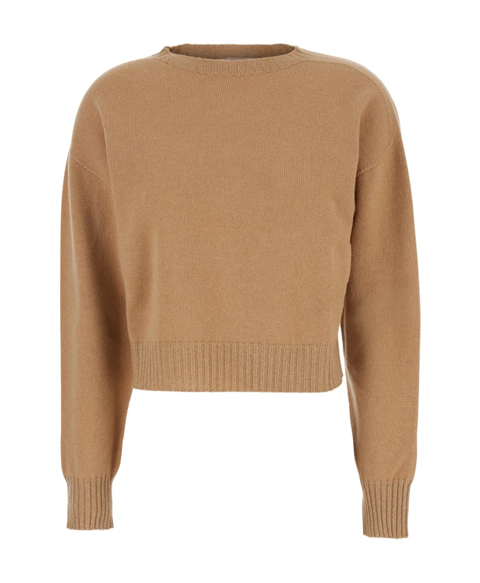 

Бежевый пуловер с деталью в виде галы. Twinset, коричневый