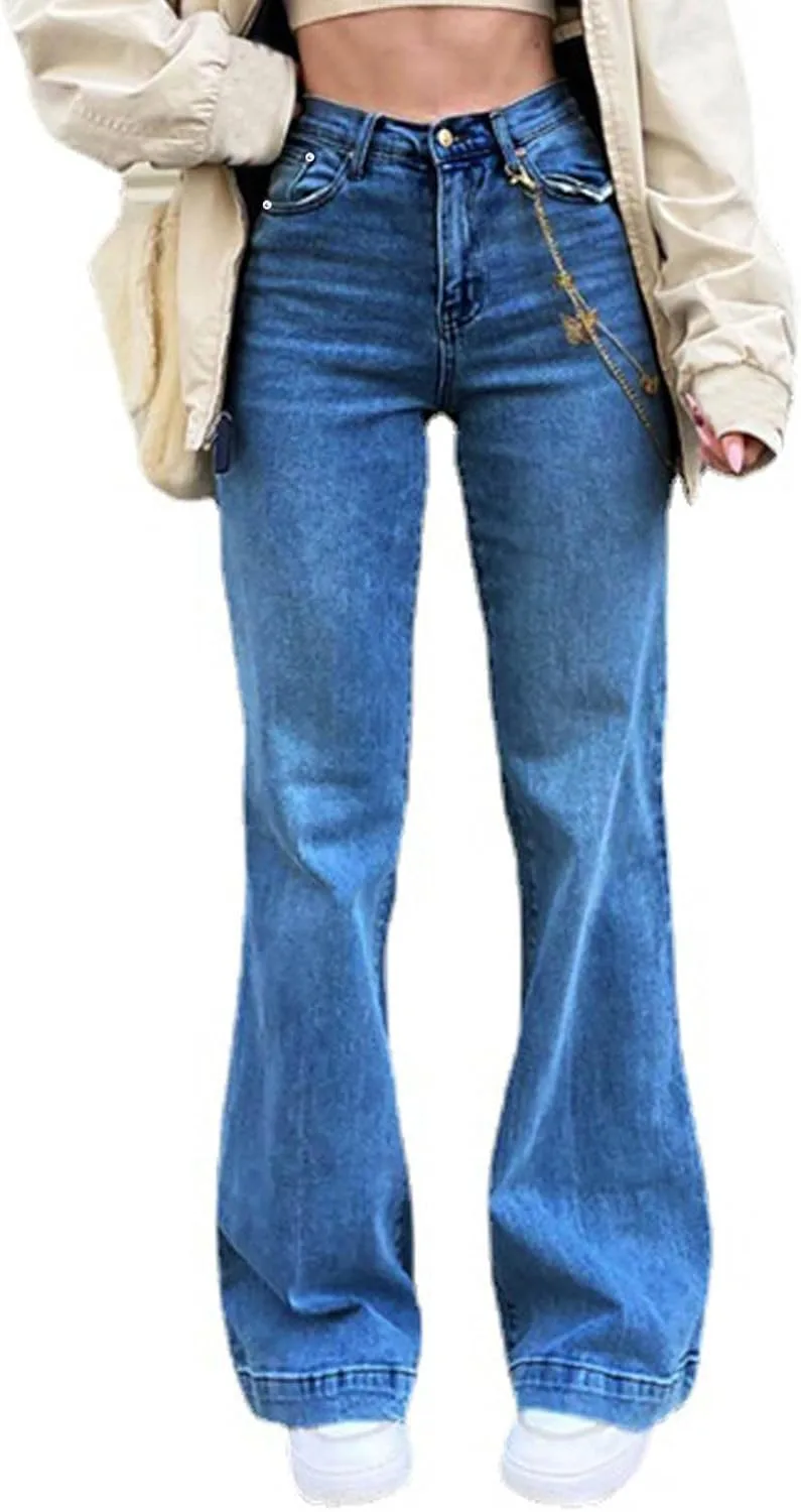 

FZYLQY женские джинсы flare bootcut с высокой посадкой