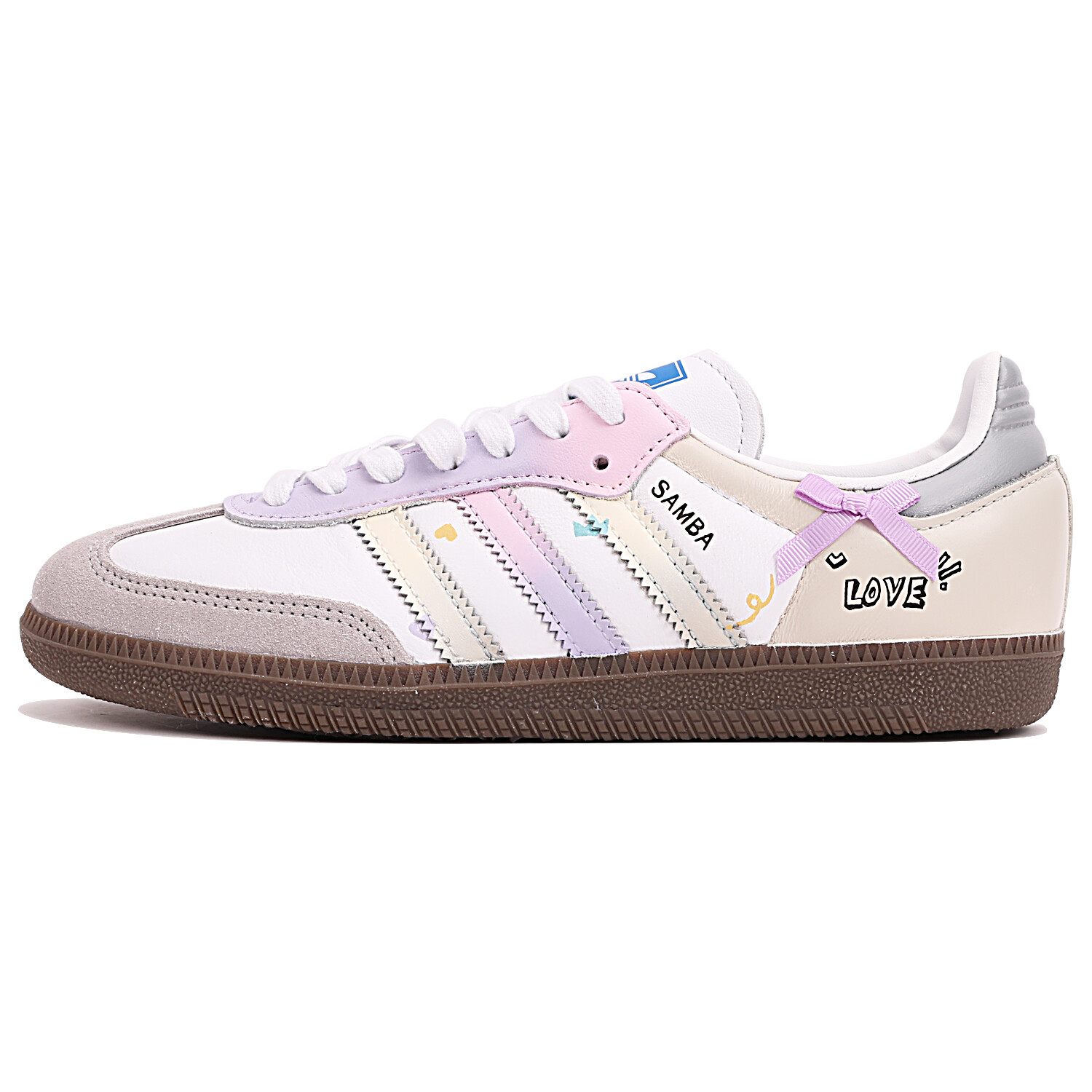 

Кроссовки adidas originals SAMBA OG Skateboarding Shoes Unisex Low-top White/purple, сиреневый/фиолетовый/белый