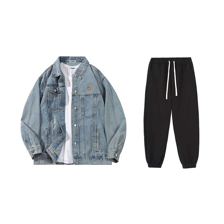 

BRUMAIRE Джинсовая куртка унисекс, Blue Top+Black Pants
