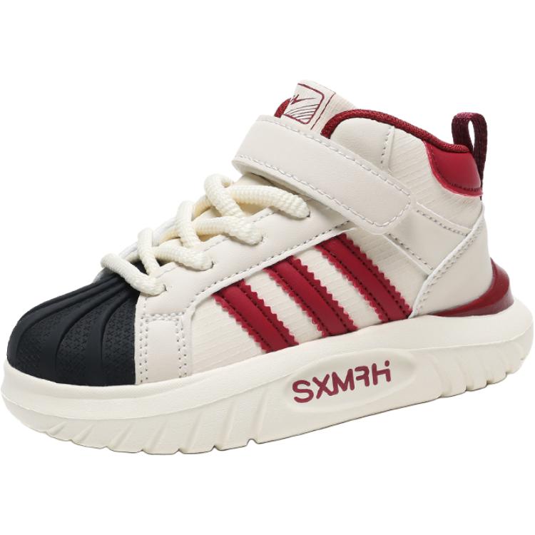 

Нескользящие амортизирующие устойчивые к истиранию водонепроницаемые кроссовки Skateboard для детей Binary, Sx90066 Burgundy[High-Top Leather Upper]