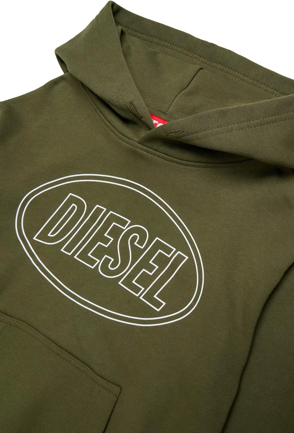 Толстовка с капюшоном с логотипом Diesel, Military Green — фото 2